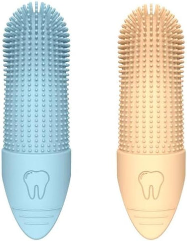 Pet Finger Toothbrush - for dogs and cats - Soft silicone finger toothbrush - for the dental care of puppies and kittens - Gentle cleaning - 2-pack