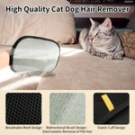 2-piece pet hair removal gloves, static pet hair removal gloves, double-sided grooming gloves, reusable pet hair removal gloves for cleaning and grooming, suitable for sofas, carpets and clothing