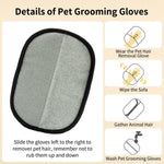 2-piece pet hair removal gloves, static pet hair removal gloves, double-sided grooming gloves, reusable pet hair removal gloves for cleaning and grooming, suitable for sofas, carpets and clothing