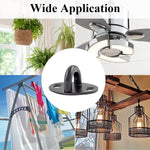 Biaungdo 6 Pcs Stainless Steel Ceiling Hooks, Black 1.54" x 1.06" Pad Eyes Plate Marine Hardware Ceiling Hooks with Screws & Expansion Tube