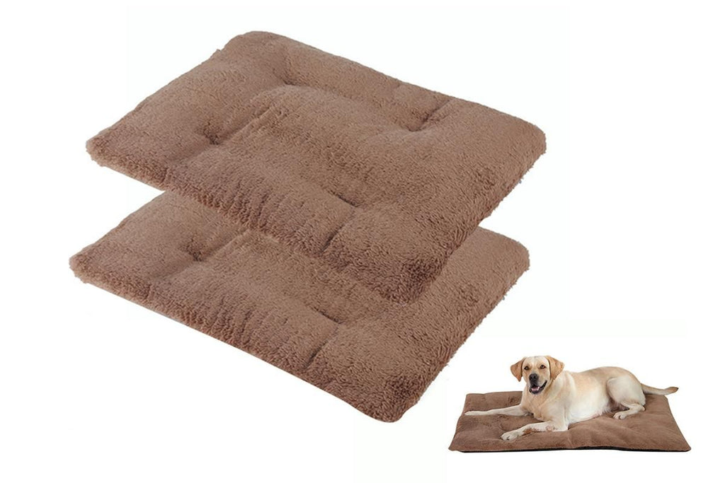 2Pcs Pet Blanket Self-Heating Bed Pad Cat Dog Self-Warming Cushion-Khaki M