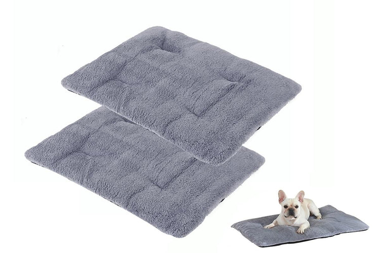 2Pcs Pet Blanket Self-Heating Bed Pad Cat Dog Self-Warming Cushion-Khaki M