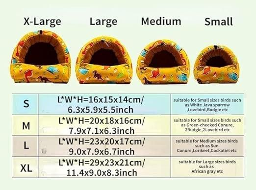 Parrot Hammock Warm Bird Nest Hanging Bed Large Mustard - XL