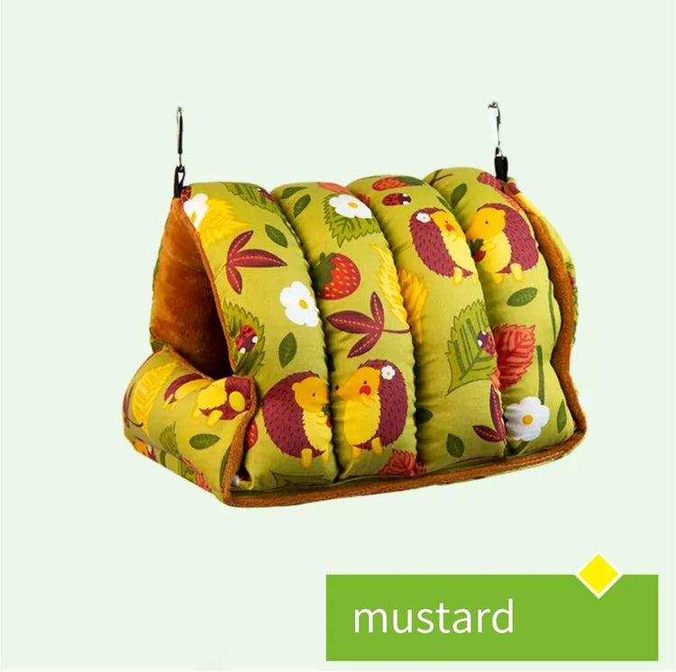 Parrot Hammock Warm Bird Nest Hanging Bed Large Mustard - XL