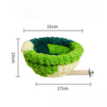 2-in-1 Parrot Perch Warm Bed Nest, Coral Fleece Hanging Bird Cage Sleeping Hut for Budgies, Cockatiels, Lovebirds, and Small Parrots – Winter Warm House - Blue