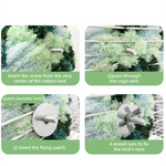 Thick Coral Fleece Winter Bird House with Plastic Frame & Metal Screw Hook for Budgies and Cockatiels - Blue