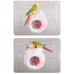 Thick Coral Fleece Winter Bird House with Plastic Frame & Metal Screw Hook for Budgies and Cockatiels - Blue