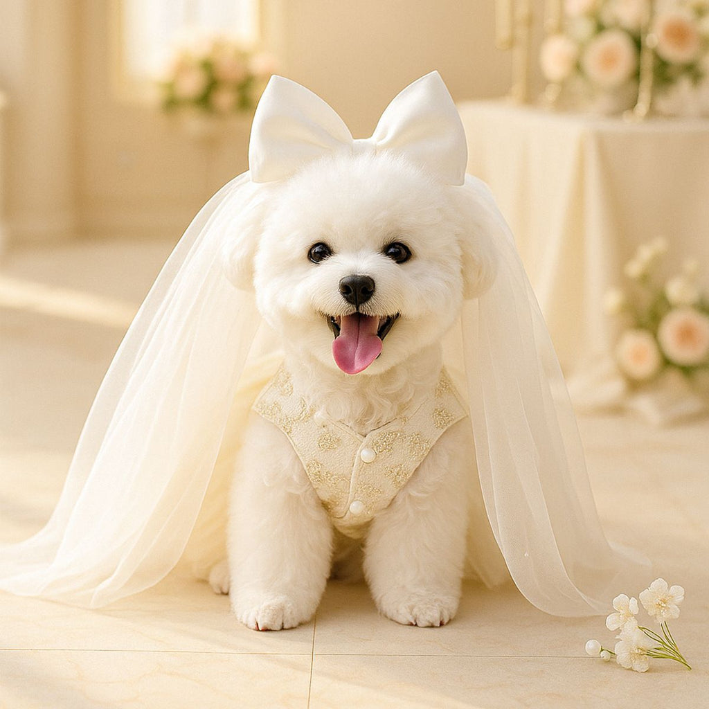 PETCIRCLE Pet Dog Cat Polyester Gauze Skirt Dress Starlight Wedding Dress XS-about 1.00 kg-1.50 kg
