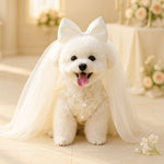 PETCIRCLE Pet Dog Cat Polyester Gauze Skirt Dress Starlight Wedding Dress XS-about 1.00 kg-1.50 kg