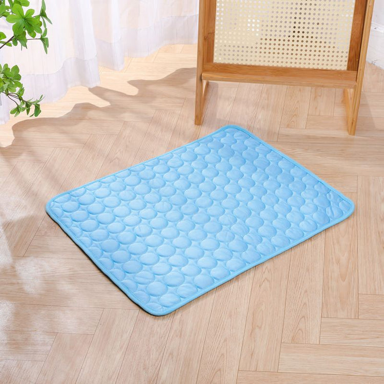 Jun Zhe Pet Ice Silk Cooling Mat for Dogs Ice silk pad blue S(50*40cm) about 90g