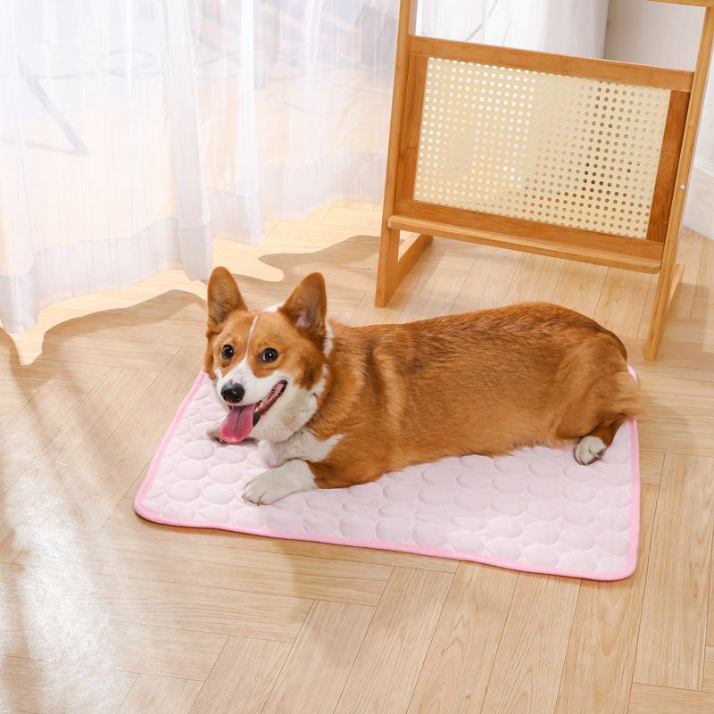 Jun Zhe Pet Ice Silk Cooling Mat for Dogs Ice silk pad blue S(50*40cm) about 90g