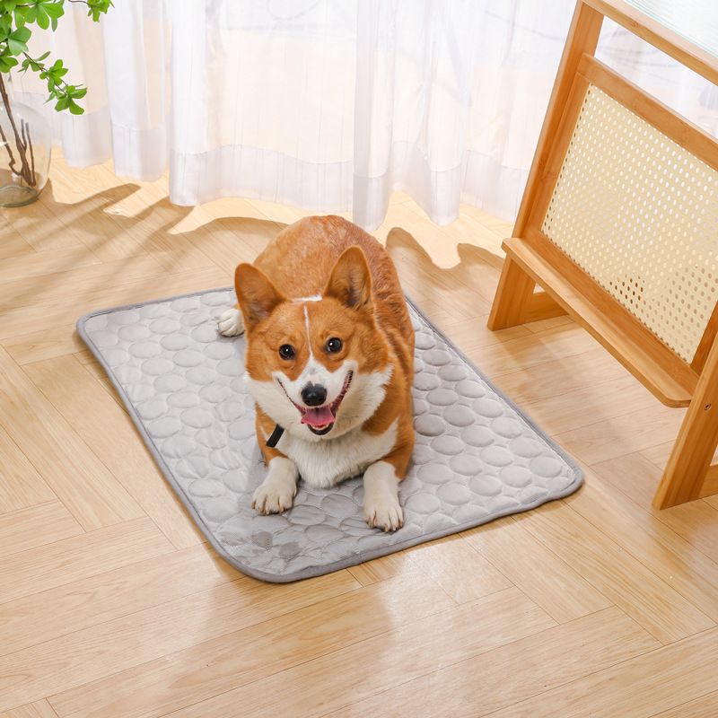 Jun Zhe Pet Ice Silk Cooling Mat for Dogs Ice silk pad blue S(50*40cm) about 90g