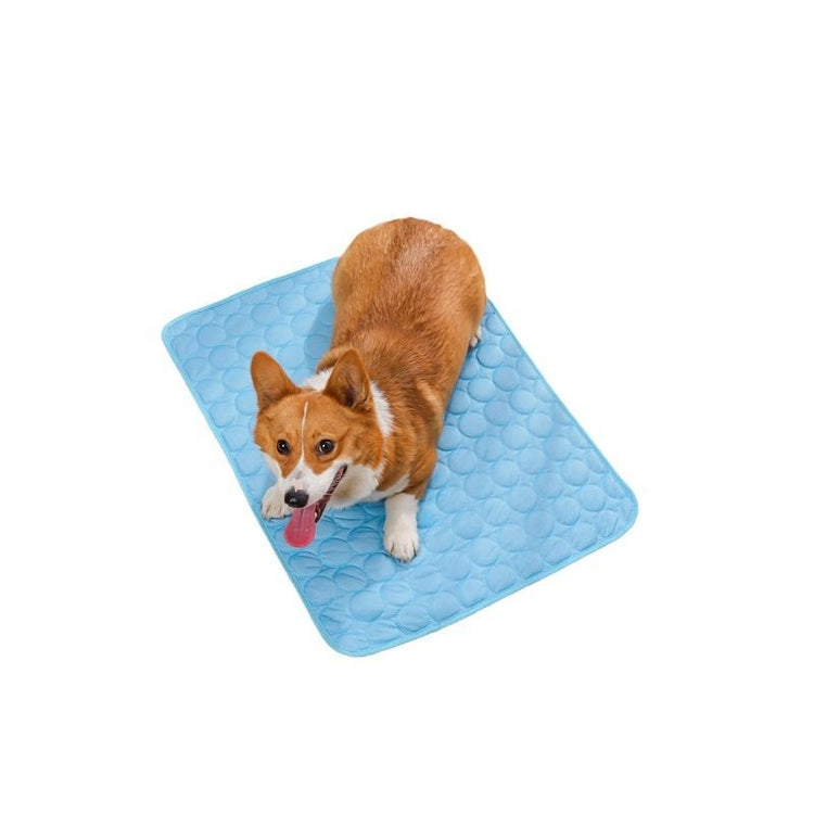 Jun Zhe Pet Ice Silk Cooling Mat for Dogs Ice silk pad blue S(50*40cm) about 90g
