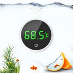 Fish Tank Thermometer Aquarium Thermometer Wireless Touch Stick Digital Aquarium Thermometer LED Display ±1°F for Monitoring The Fish Tank Aquarium Temperature Accessories - Black - Size 1.77in