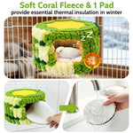 Cozy Hanging Bird Nest for Small Parrots – Warm, Soft, and Secure Hideaway with Removable Pad, Perfect for Budgies, Lovebirds, and Conures in Winter or Stress Relief (Green)