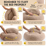 Cozy Plush Donut Pet Bed with Raised Rim, Washable Faux Fur Cat & Dog Couch, Winter Warm Supportive Nest for Small to Large Breeds (M, Silver)