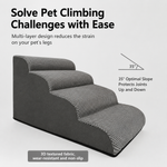 Orthopedic Foam Pet Stairs with Washable Cover – Safe 2, 3, & 4 Tier Dog Ramp for Bed & Couch Access, Gentle Slope for Puppies, Small Breeds, and Senior Pets Needing Joint Relief (Grey, 2Tier)
