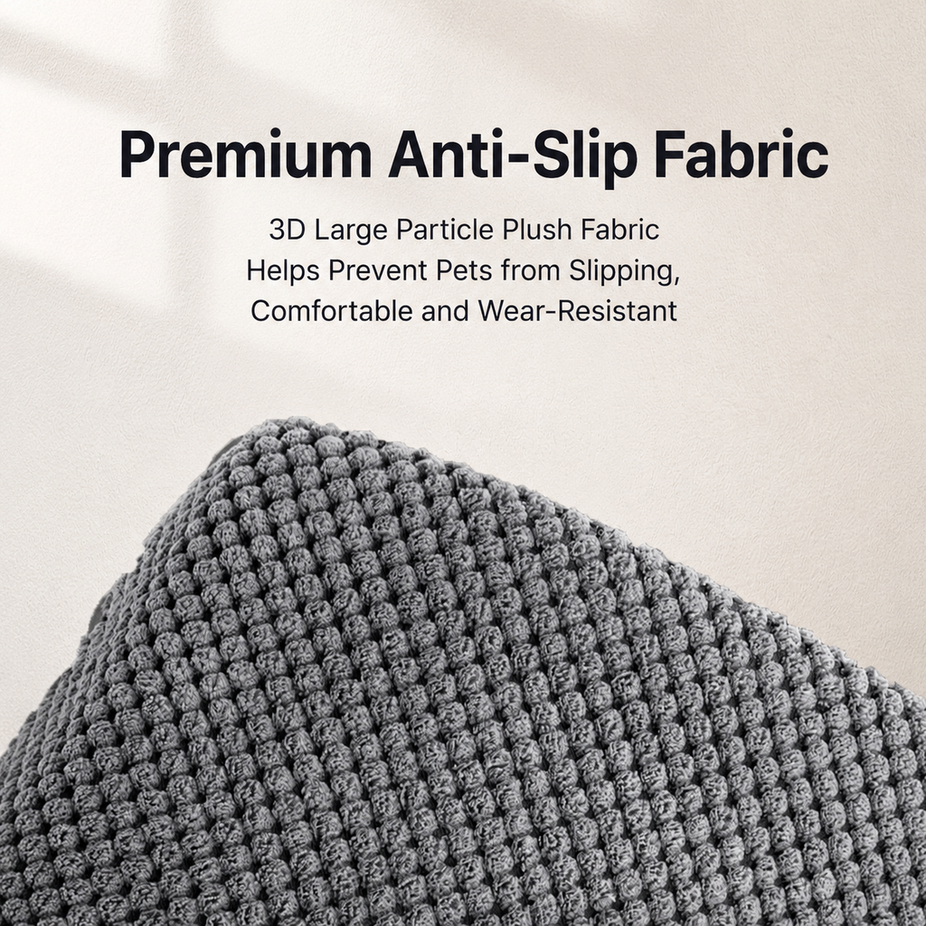 Orthopedic Foam Pet Stairs with Washable Cover – Safe 2, 3, & 4 Tier Dog Ramp for Bed & Couch Access, Gentle Slope for Puppies, Small Breeds, and Senior Pets Needing Joint Relief (Grey, 3Tier)