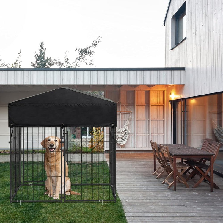 Small Outdoor Dog Kennel Pet Cage with Roof Cover 125x120x165cm