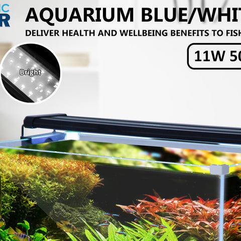 11W Aquarium Blue White LED Light for Tank 50-70cm