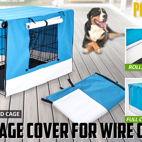 Cage Cover Enclosure for Wire Dog Cage Crate 24in BLUE