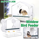 Clear Acrylic Window Bird Feeder with Strong Suction Cups and Removable Seed Tray