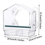 Clear Acrylic Window Bird Feeder with Strong Suction Cups and Removable Seed Tray