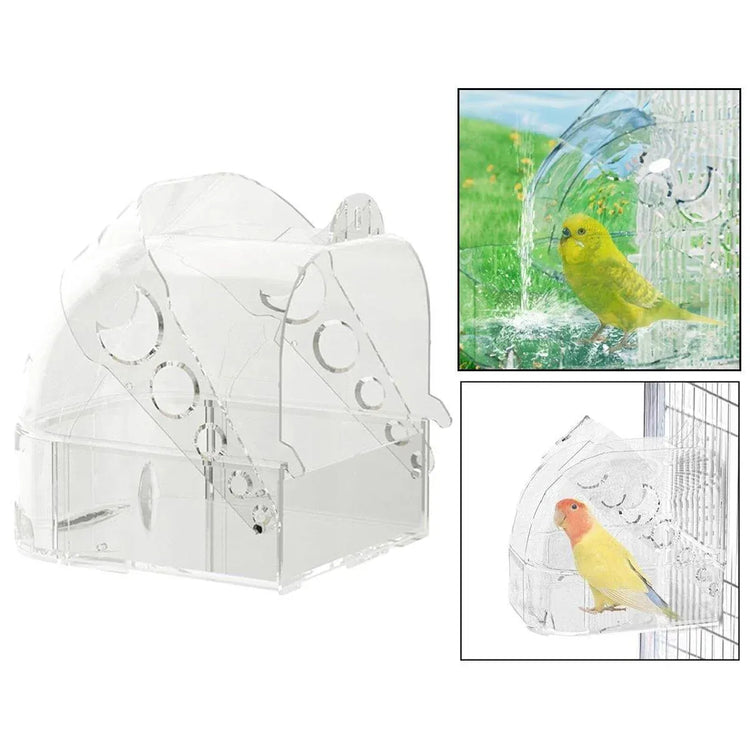 Parrot Bathing Cage Accessories Large Multi Purpose Bird Bathtub Sleeping Nest