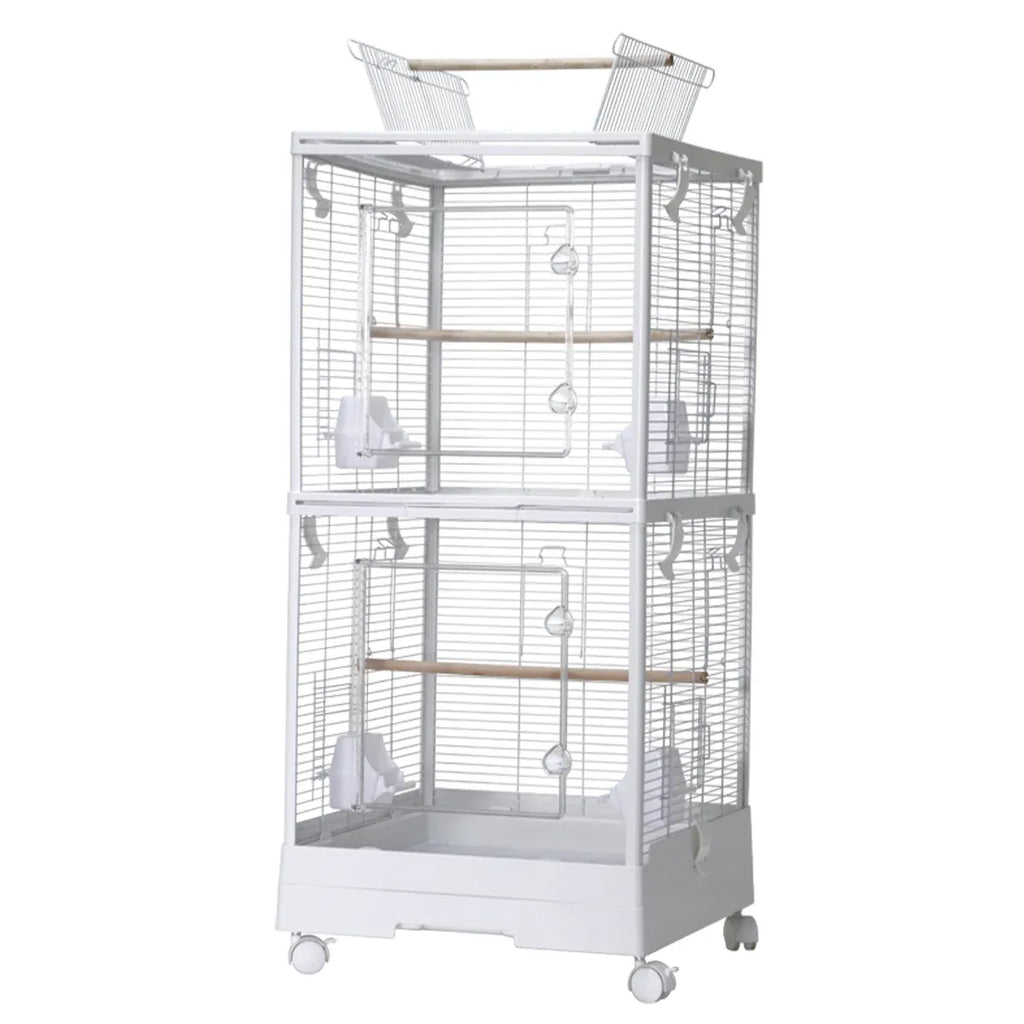 Bird Cage Double Layer Metal Villa Large Size Aviary House for Parrot Pet Indoor