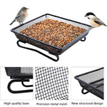 Bird Feeder Metal Square Ground Mesh Tray Feeder Garden Yard Wild Bird Feeding
