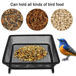 Bird Feeder Metal Square Ground Mesh Tray Feeder Garden Yard Wild Bird Feeding