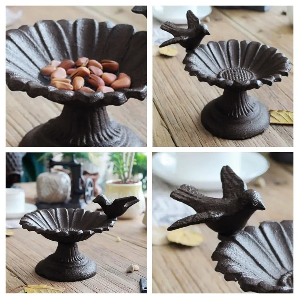 Retro Petal Shaped Bird Feeder Hanging Decorative Outdoor Garden Bird Feeding