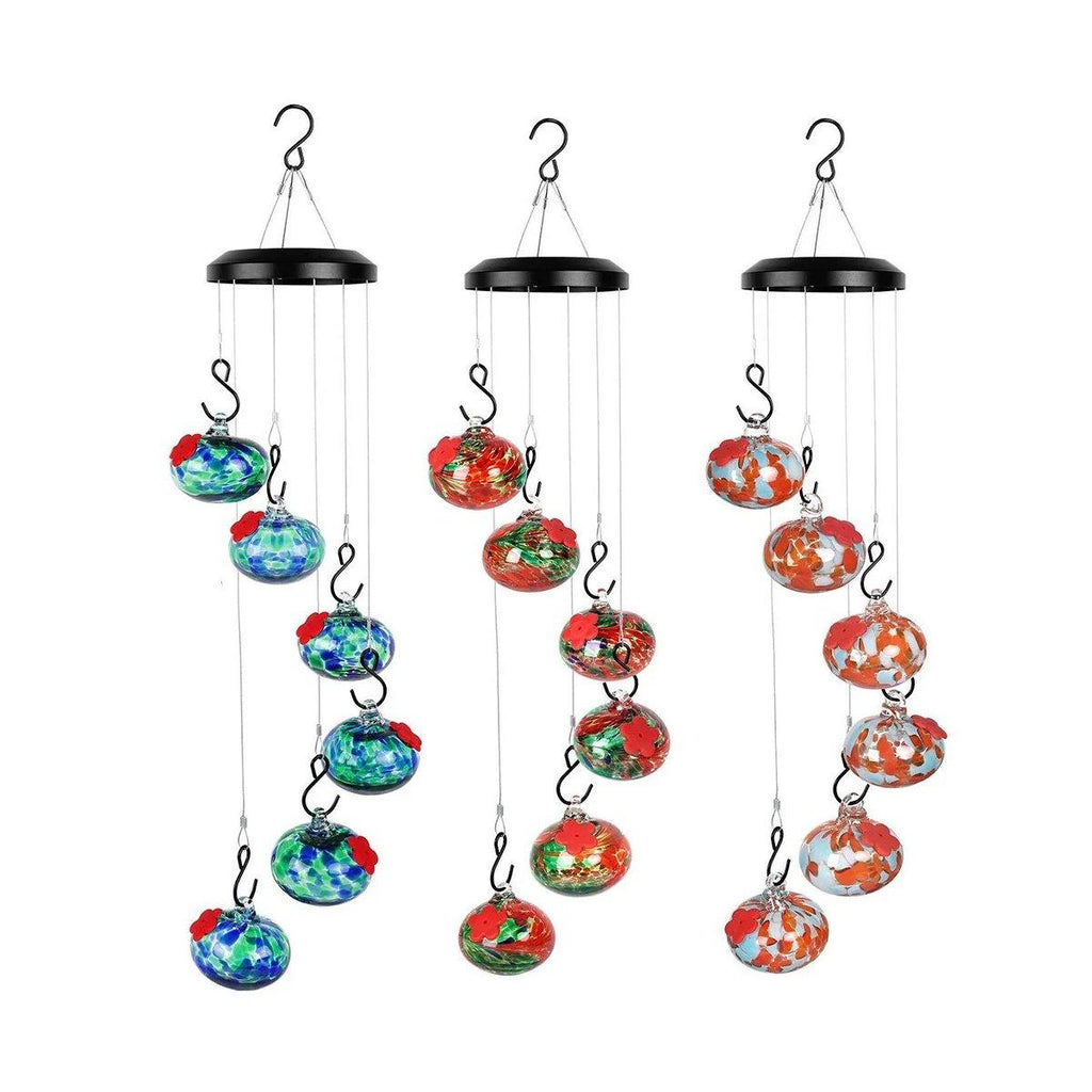 Hanging Hummingbird Feeder Outdoor Garden Nectar Dispenser Attracting Birds - Red Green