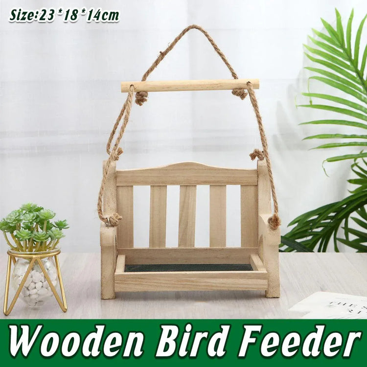 Outdoor Hanging Wooden Bird Feeder Garden Wild Bird Feeding Station House