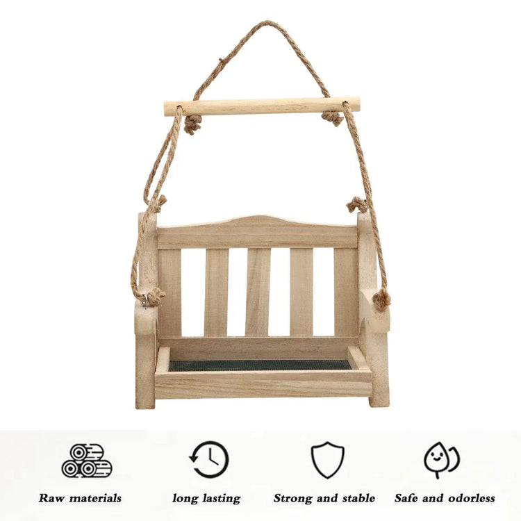 Outdoor Hanging Wooden Bird Feeder Garden Wild Bird Feeding Station House