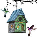 Bird House Resin Nest Outdoor Hanging Shed Feeder for Garden Yard Decorative Use