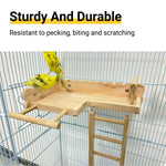 Parrot Wooden Climbing Ladder Platform Bed Stand Toy Bird Cage Resting Training