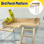 Parrot Wooden Climbing Ladder Platform Bed Stand Toy Bird Cage Resting Training
