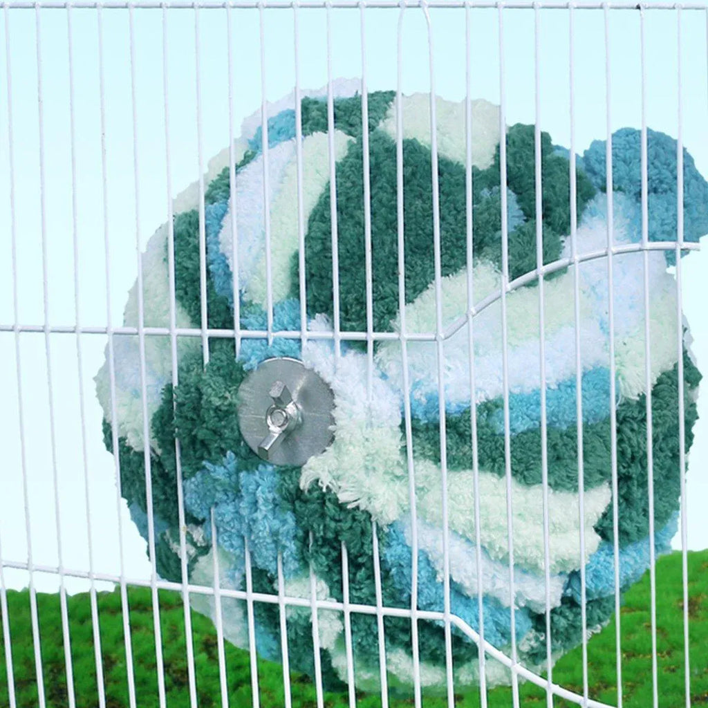 Hanging Warm Cotton Nest Hammock Cozy Bed for Parrots and Other Bird Species - Green