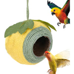 Bird Nest Parrot Nest Coconut Shell Braided Twine Colourful Cage Hanging Bed - White-Green-Screw Model