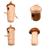 Wooden Bird Nest Cage Hummingbird Feeder House Hanging Home Garden Decorations - 1