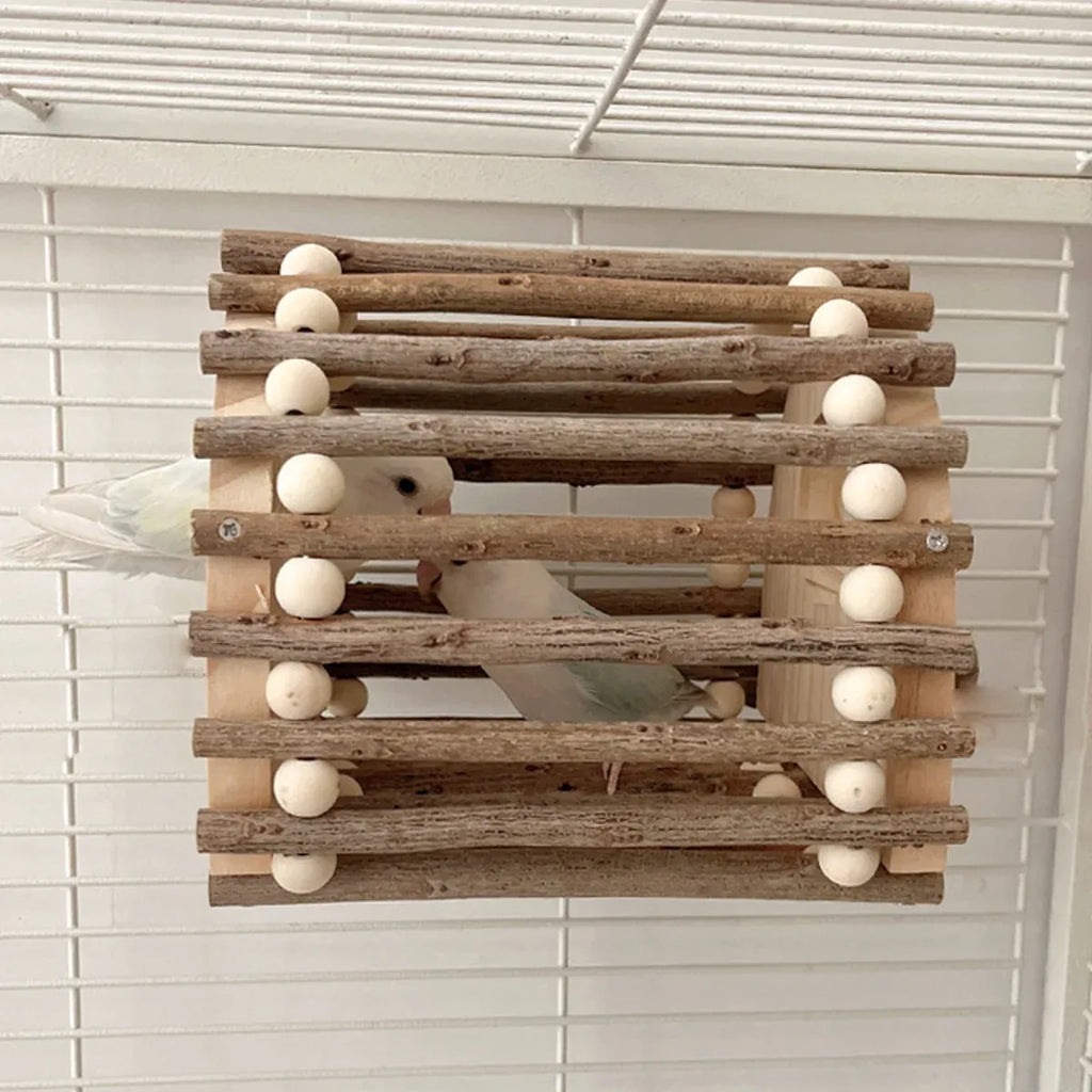 Wooden Bird Nest Durable Indoor Outdoor Garden Decor for Birds Sparrow Parrot