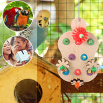 Wooden Parrot Toys Educational Interactive Chewing Nibbling Hanging Cage Toys