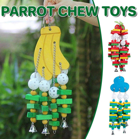 Wooden Parrot Chew Toy Bird Toys for Large and Small Birds Natural Pet Chew Toy - Banana