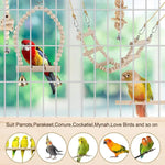 Bird Chew Toys Wooden Color 9-Piece Set Swing Hanging Bridge for Parrots AUS
