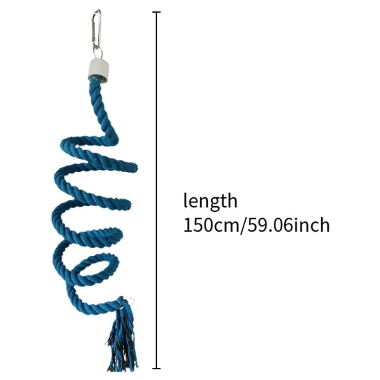 Bird Climbing Rope Toy Cotton Spiral Ladder Parrot Cage Hanging Swing Pet Toy - Colourful