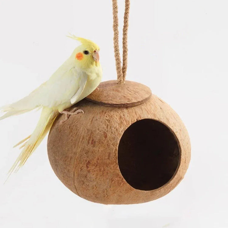 Lanyard Birdhouse Parrot Coconut Nest Bed Hanging Bird Cage for Small Birds - Stairs type