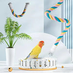 U Shaped Parrot Cotton Rope Climbing Toy Perch Stand for Bird Cage - 80cm