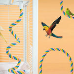 U Shaped Parrot Cotton Rope Climbing Toy Perch Stand for Bird Cage - 80cm