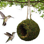 Hanging Bird Nest Moss Shelter Natural Hideout Nesting Hut Cage Decoration